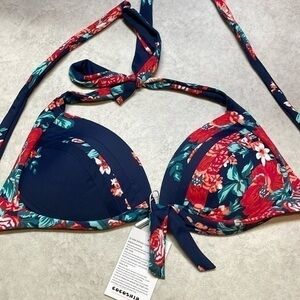 Cocoship woman’s Eenie swimsuit top. Multicolor. Size 8